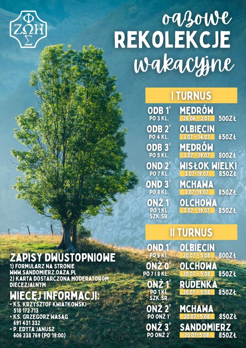 oazowe rekolekcje wakacyjne